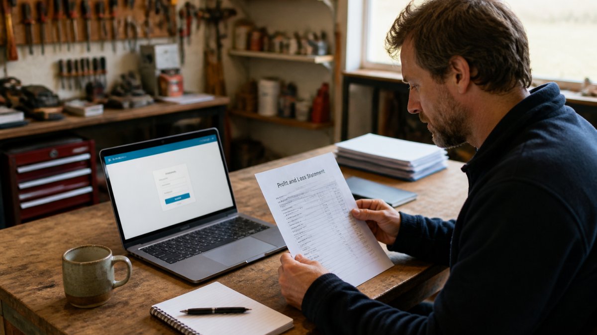 Sole trader reviewing financial statements and IRD login steps to help you learn how to choose a business accountant in New